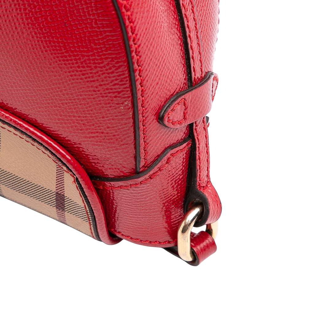 Burberry Patent Leather and Haymarket Check Coated Canvas Maydown Crossbody - Image 11