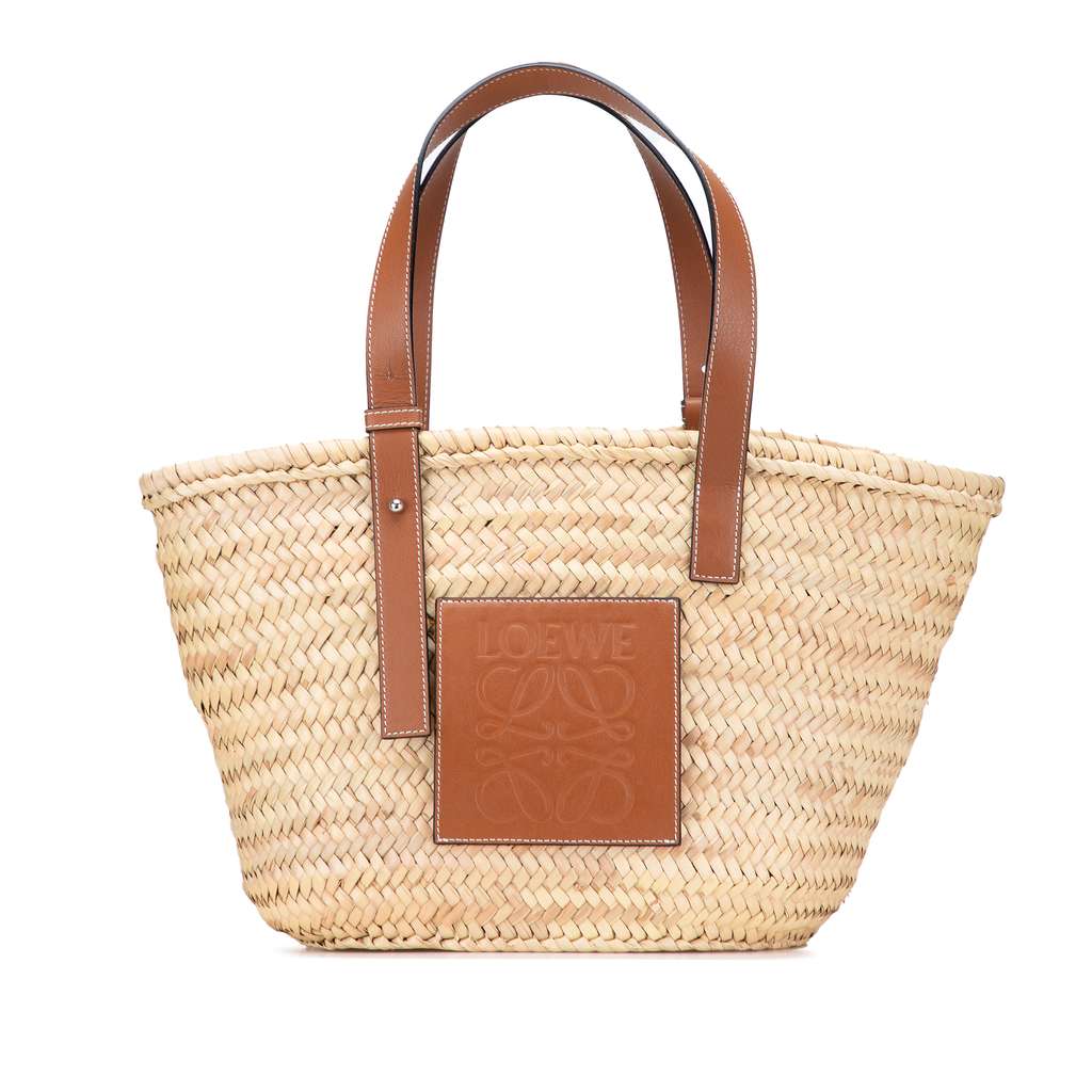 Loewe Medium Raffia Basket Tote