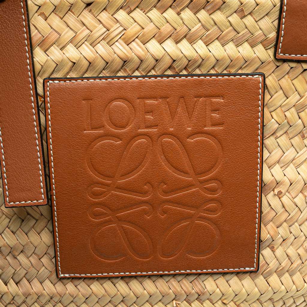 Loewe Medium Raffia Basket Tote - Side view