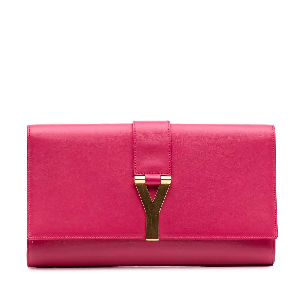 Saint Laurent Leather Chyc Ligne Clutch