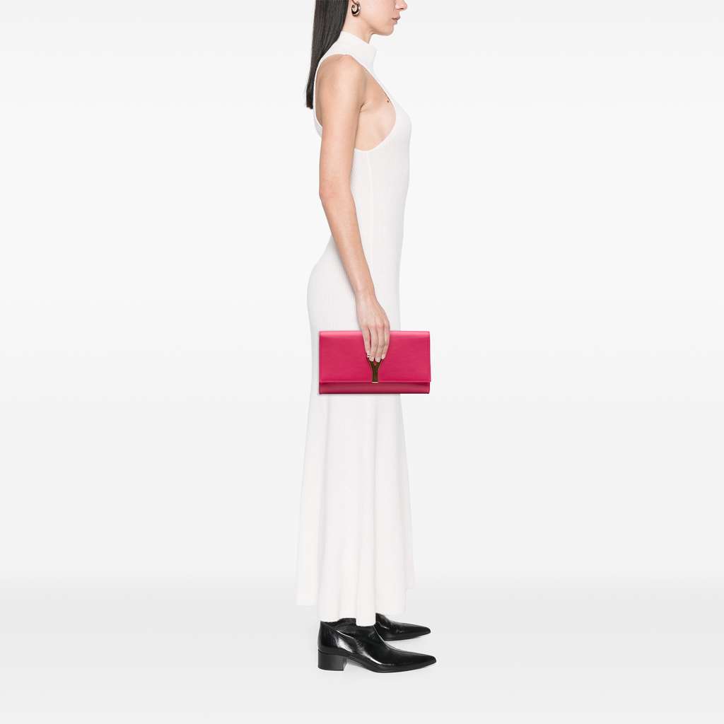 Saint Laurent Leather Chyc Ligne Clutch - Image 13