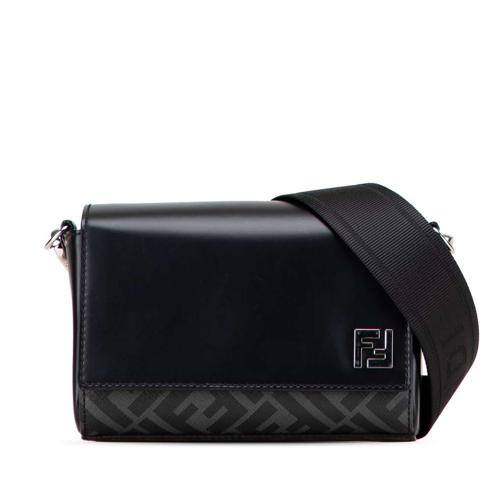 Fendi Leather and Coated Canvas FF Squared Compact Bag