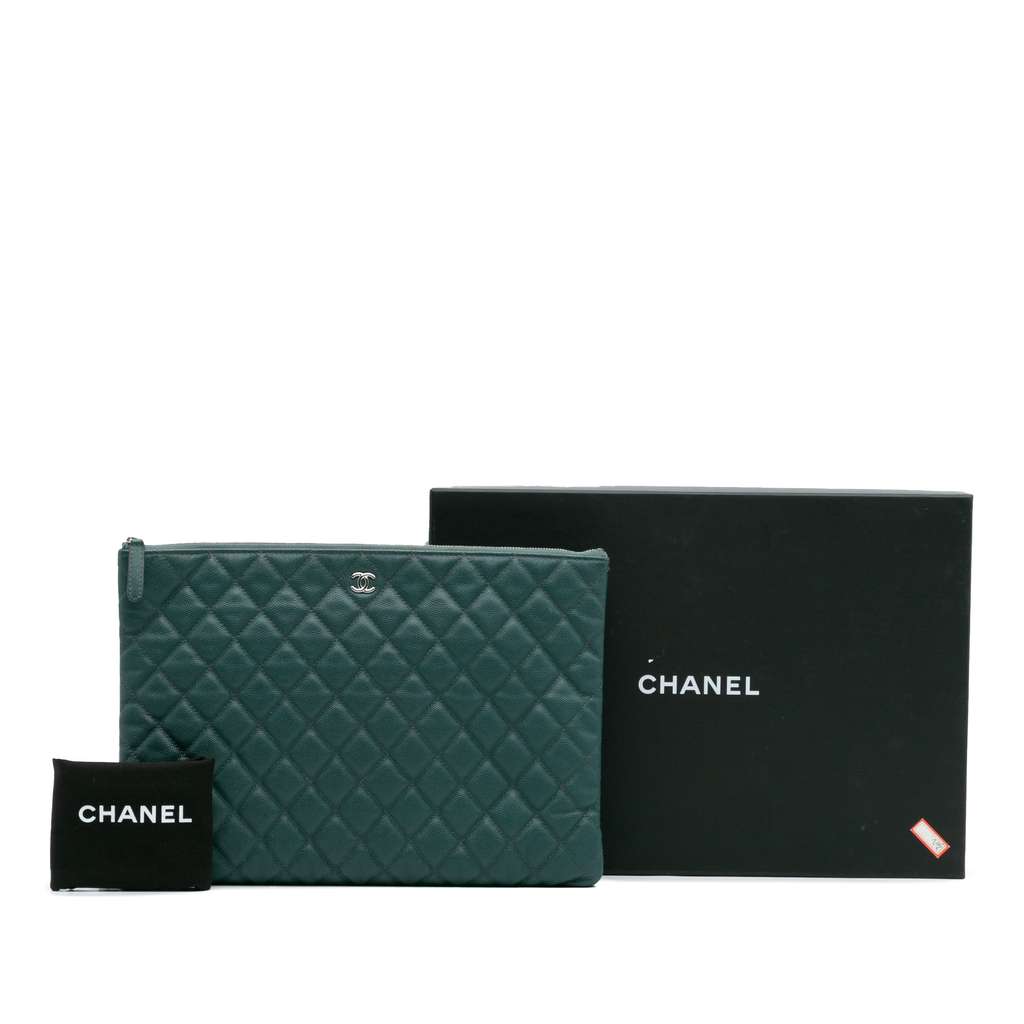 Chanel Large Quilted Caviar O Case Clutch - Image 14