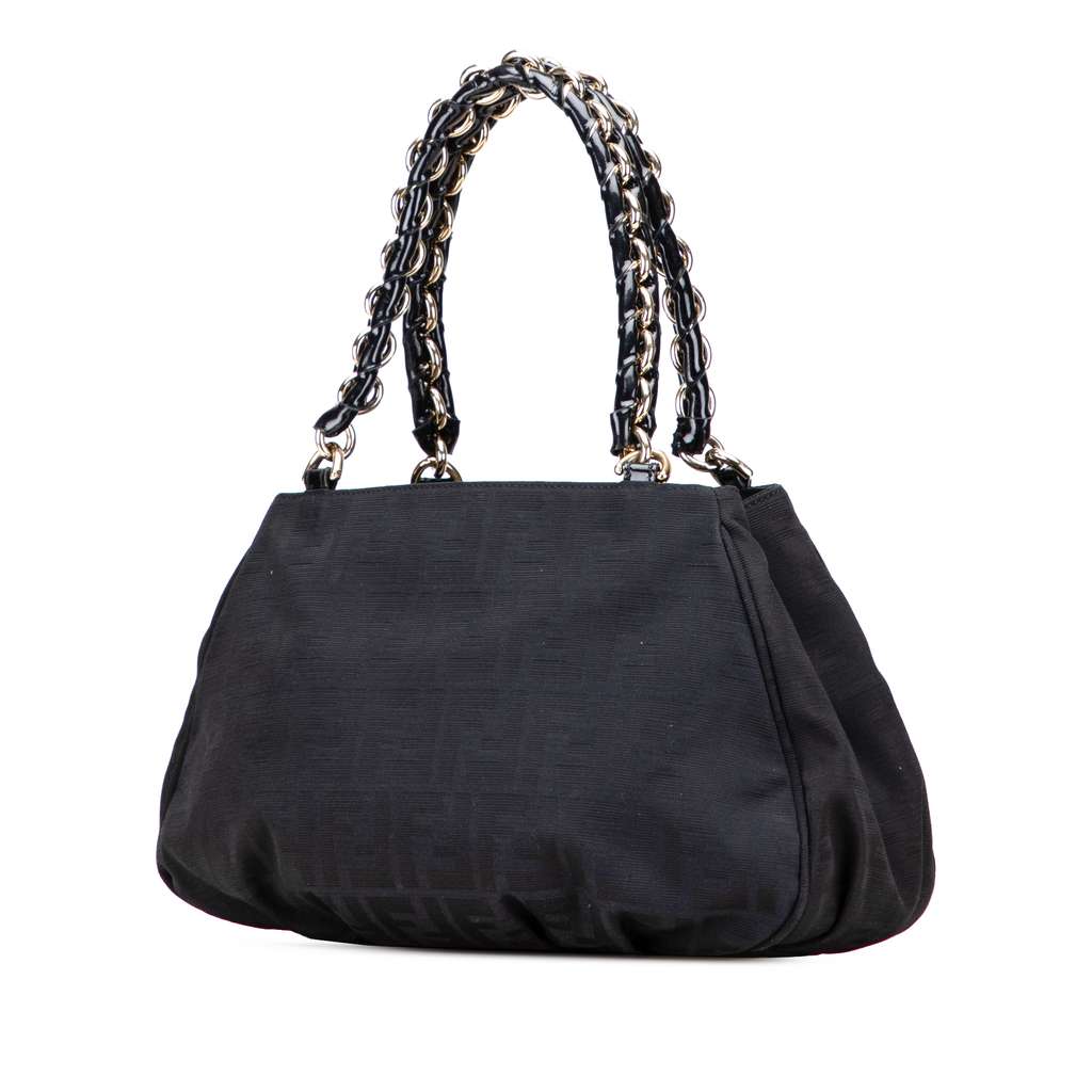 Fendi Small Zucca Canvas Mia Chain Tote - Back view
