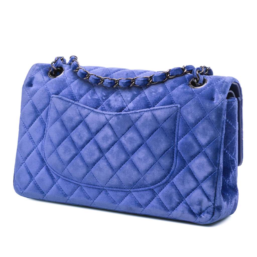 Chanel Medium Classic Velvet Double Flap - Back view