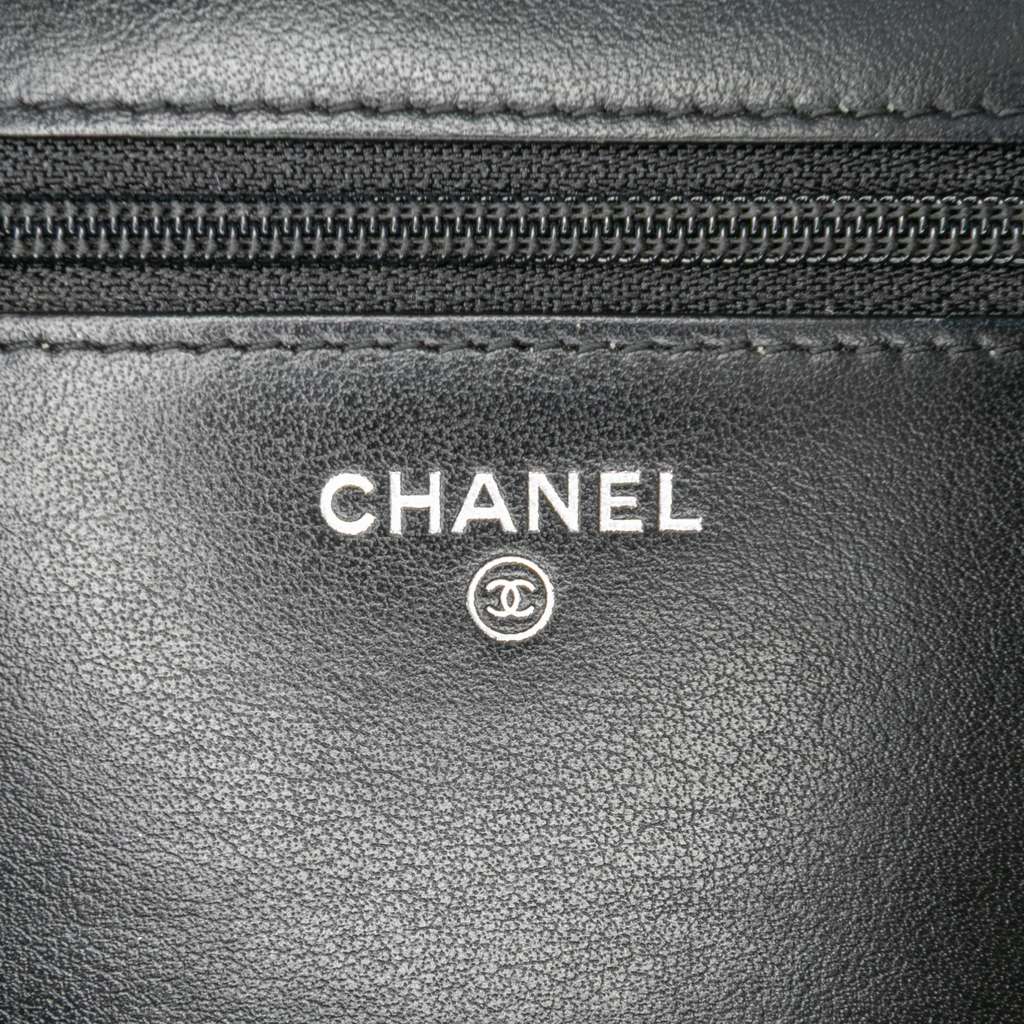 Chanel Chevron Aged Calfskin Gabrielle Wallet On Chain - Side view