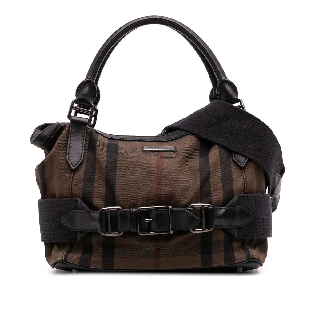 Burberry House Check Canvas and Leather Parsons Satchel
