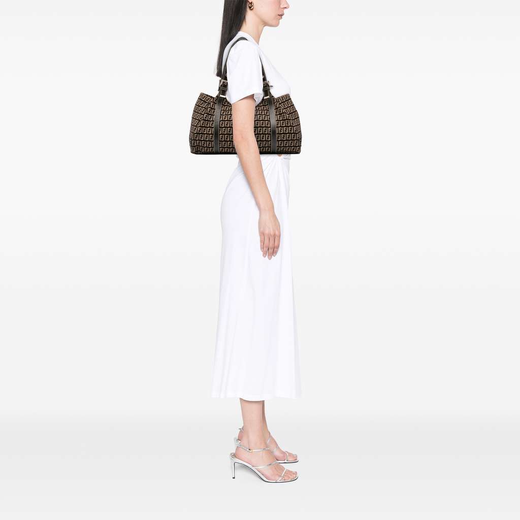 Fendi Zucchino Canvas Shoulder Bag - Image 12