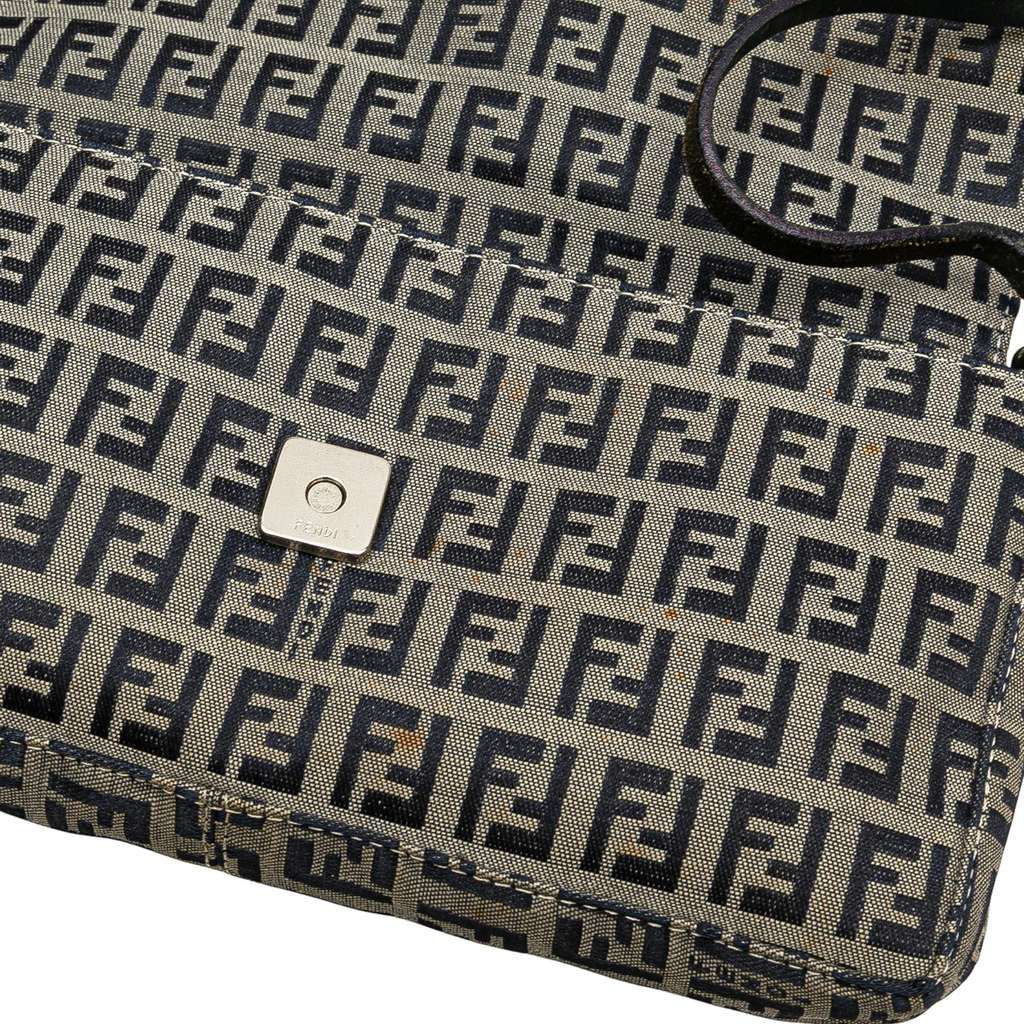 Fendi Zucchino Canvas Shoulder Bag - Side view