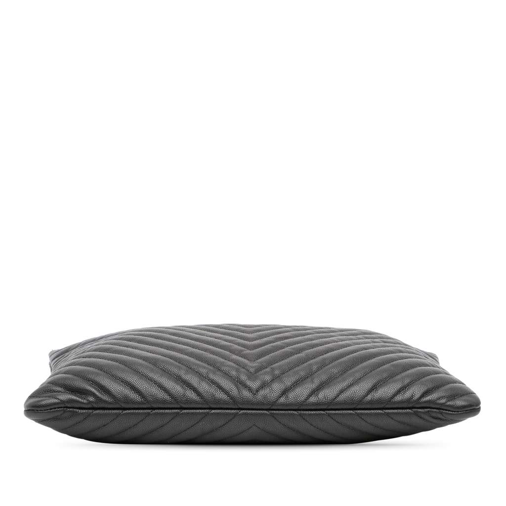 Chanel Large CC Chevron Caviar O Case Clutch - 3