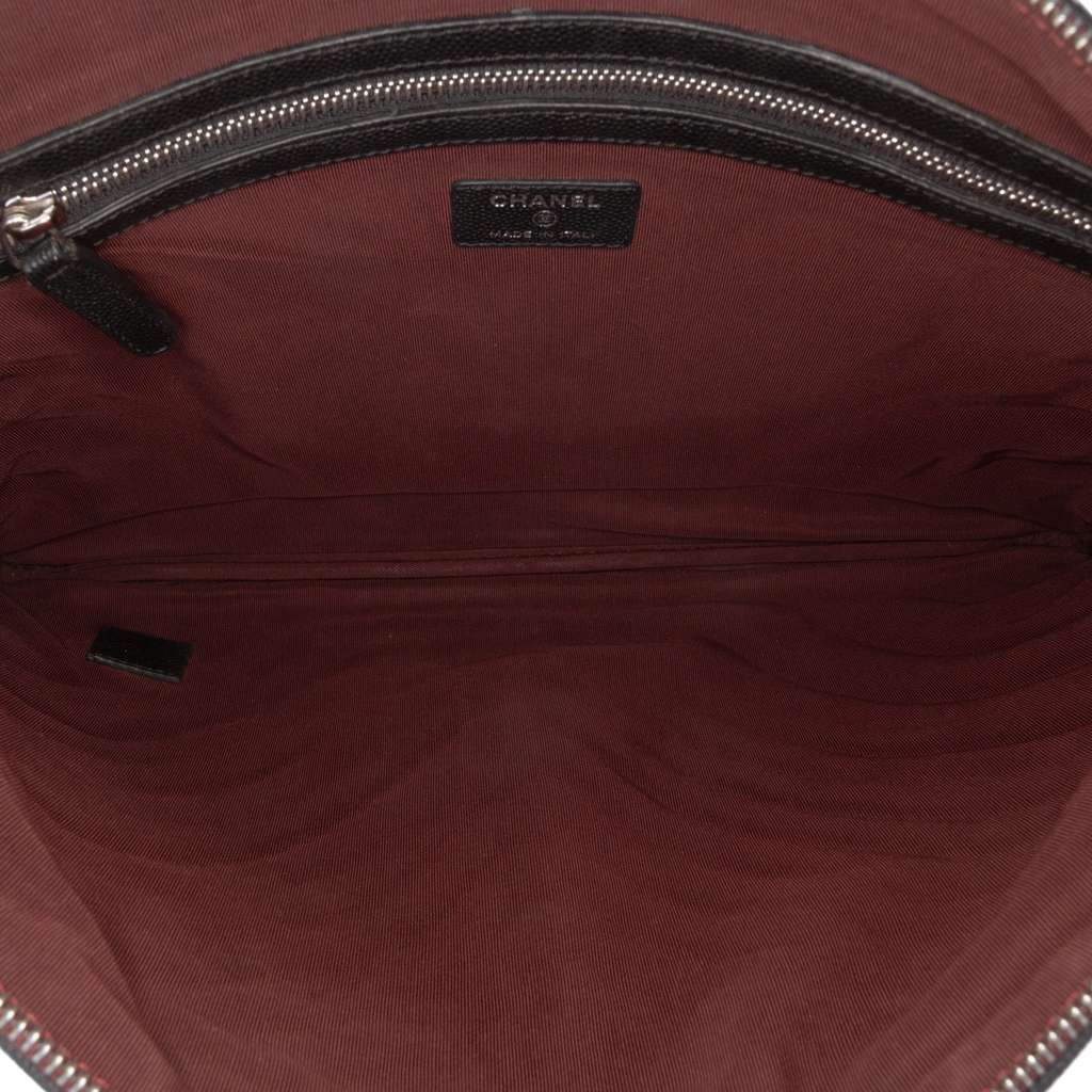 Chanel Large CC Chevron Caviar O Case Clutch - 4