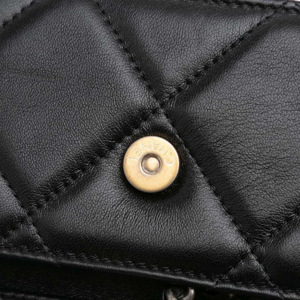 Chanel Quilted Lambskin 19 Flap Coin Purse With Chain - Image 10