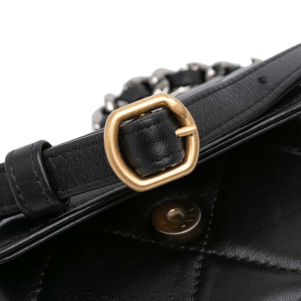 Chanel Quilted Lambskin 19 Flap Coin Purse With Chain - Image 12