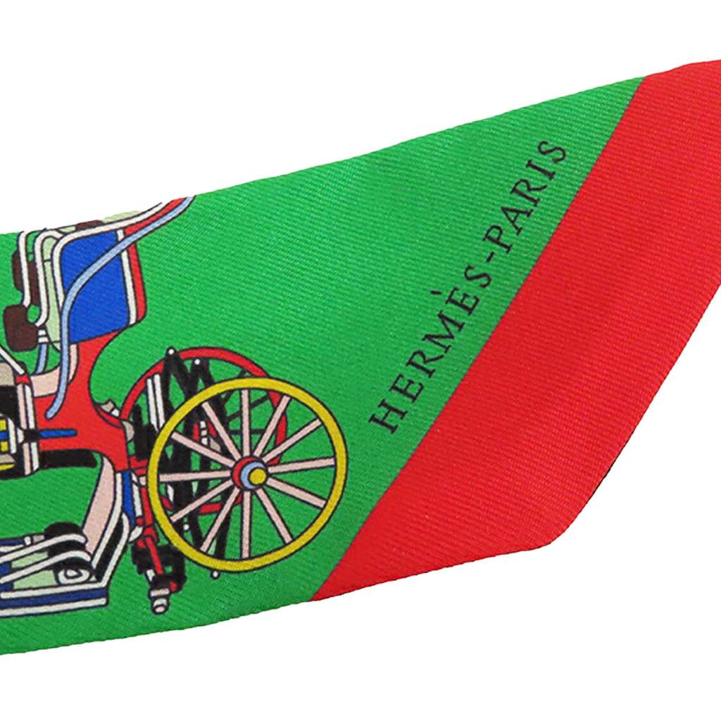 Hermès Les Voitures Exquises Silk Twilly Scarf - Side view
