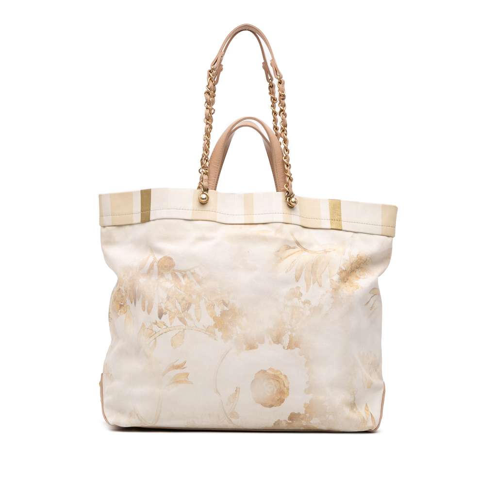 Chanel Canvas Floral Shopping Tote