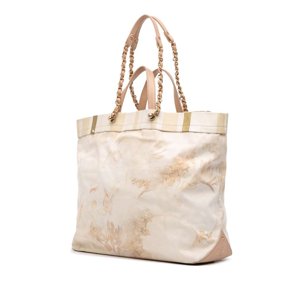 Chanel Canvas Floral Shopping Tote - Back view