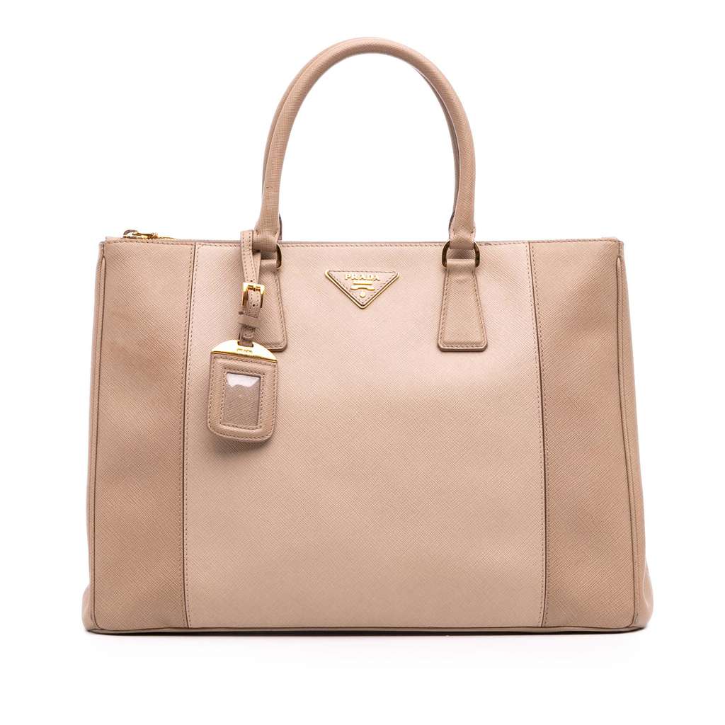 Prada Large Bicolor Saffiano Lux Galleria Double Zip Satchel