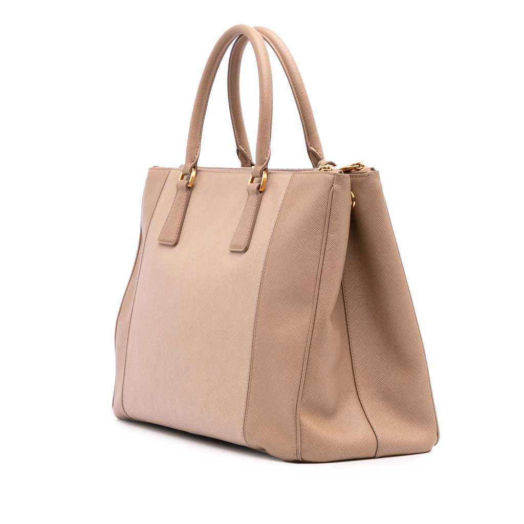 Prada Large Bicolor Saffiano Lux Galleria Double Zip Satchel - Back view
