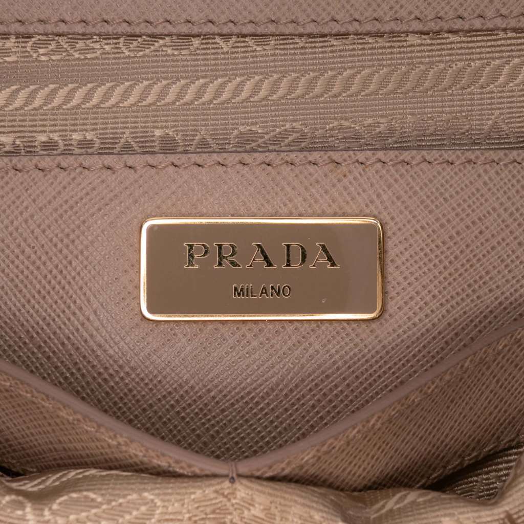 Prada Large Bicolor Saffiano Lux Galleria Double Zip Satchel - Side view