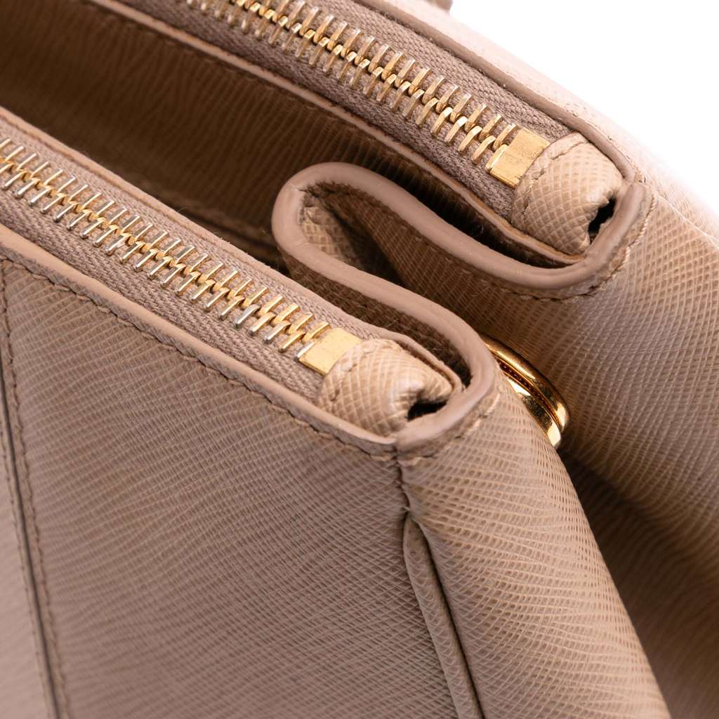 Prada Large Bicolor Saffiano Lux Galleria Double Zip Satchel - Image 10