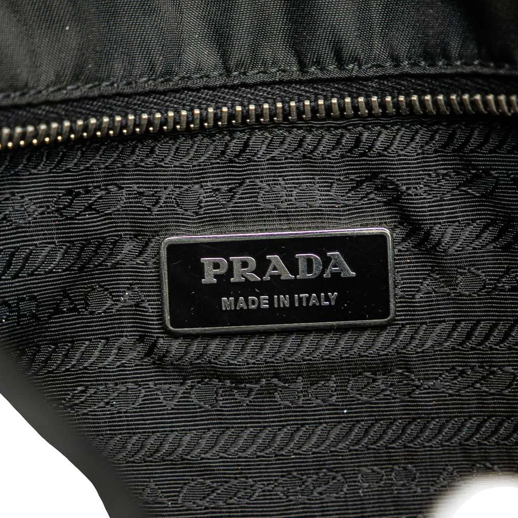 Prada Spazzolato Trimmed Tessuto Tote Black Good - Box View