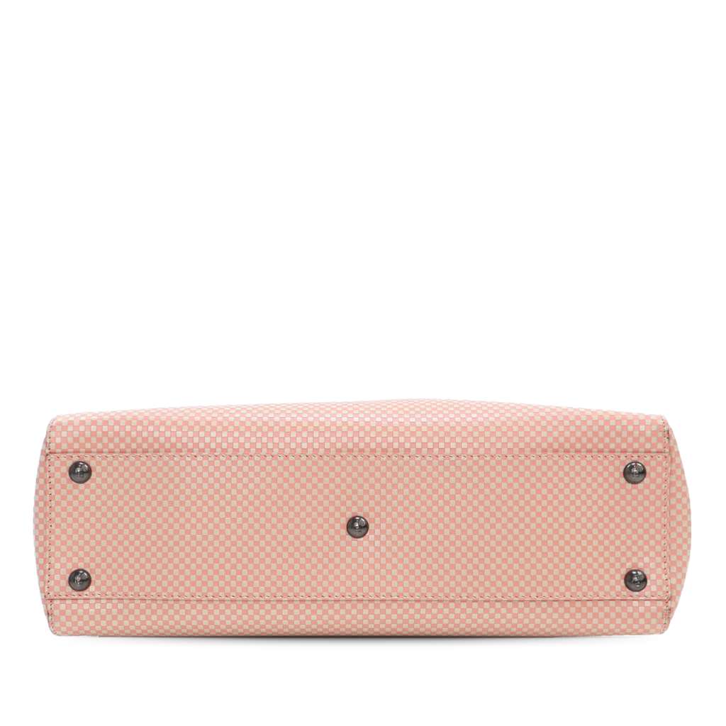 Fendi Medium Checkered Leather Sequin Peekaboo Iconic Satchel - Image 6