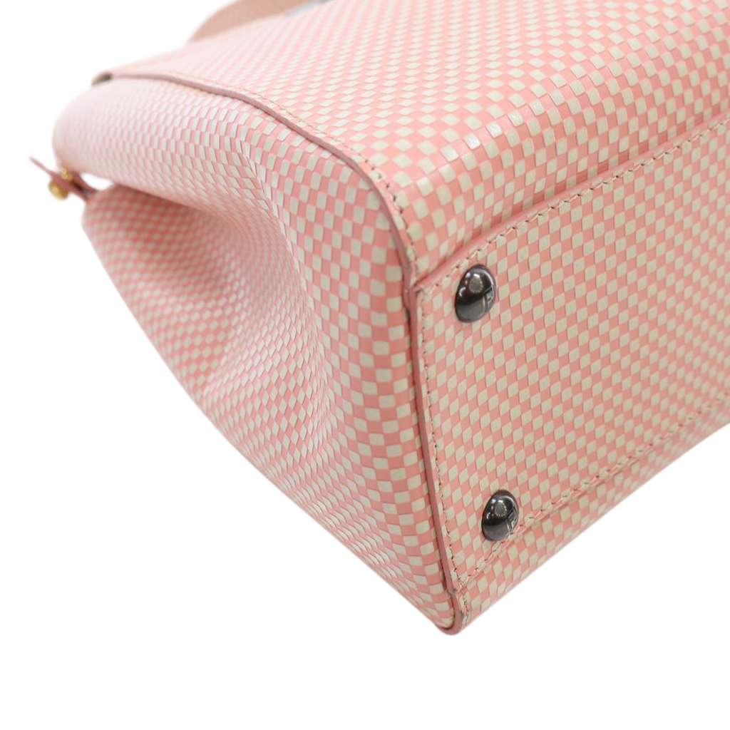 Fendi Medium Checkered Leather Sequin Peekaboo Iconic Satchel - Image 10