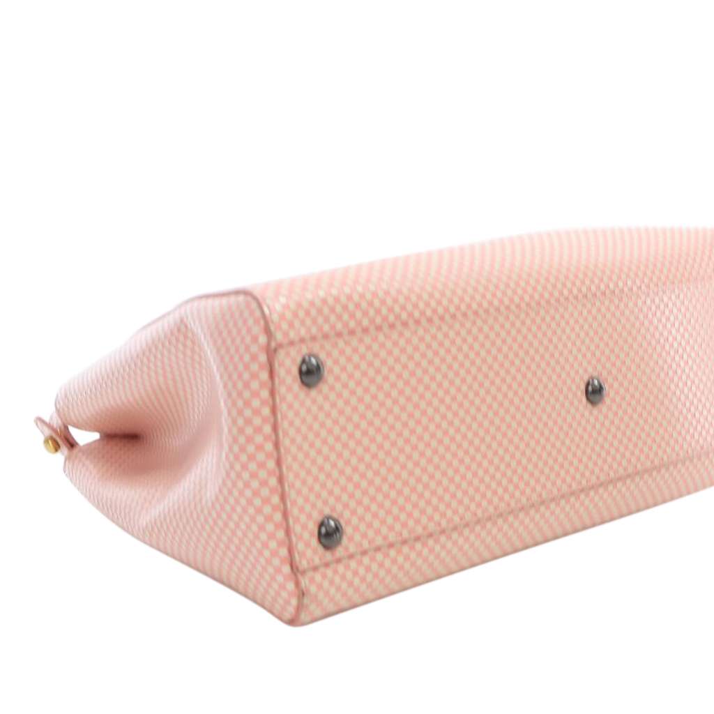 Fendi Medium Checkered Leather Sequin Peekaboo Iconic Satchel - Image 12