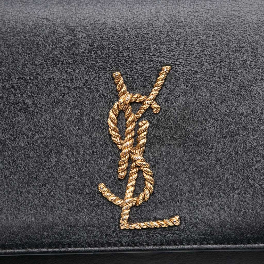 Saint Laurent Medium Smooth Calfskin Braided Monogram Kate Crossbody - Detail 1
