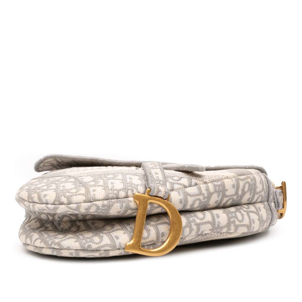 Dior Oblique Embroidered Canvas Saddle Bag - Image 6