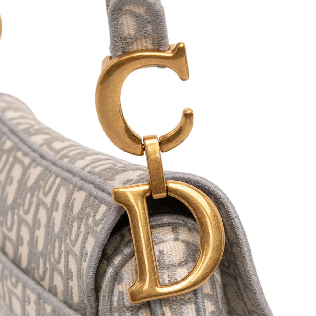 Dior Oblique Embroidered Canvas Saddle Bag - Image 11
