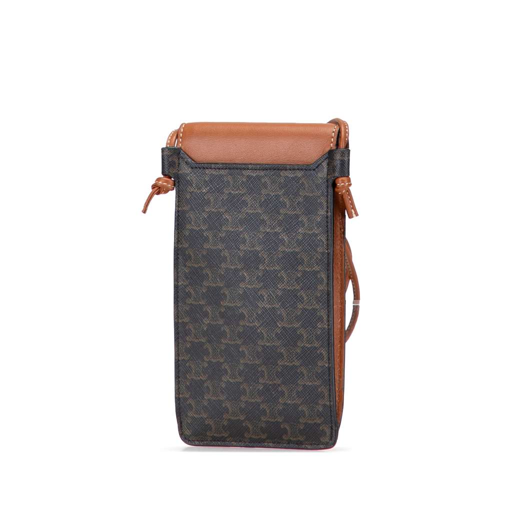 Celine Triomphe Coated Canvas Phone Pouch Flap Crossbody - Back view