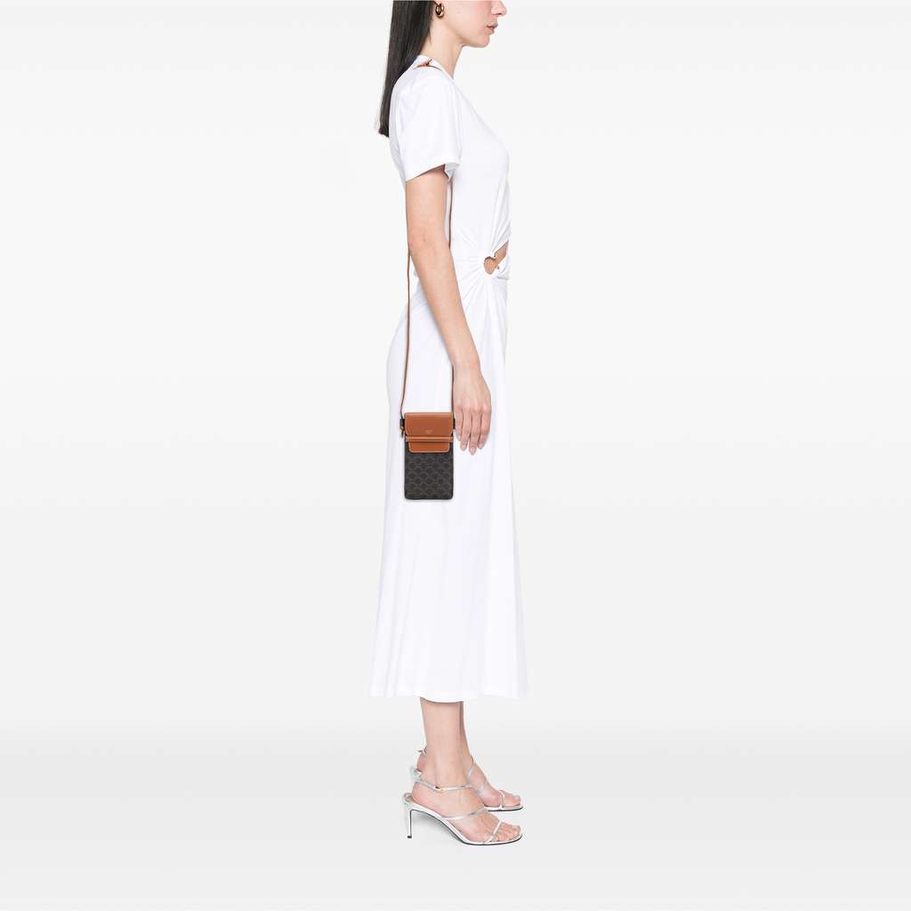 Celine Triomphe Coated Canvas Phone Pouch Flap Crossbody - Image 11