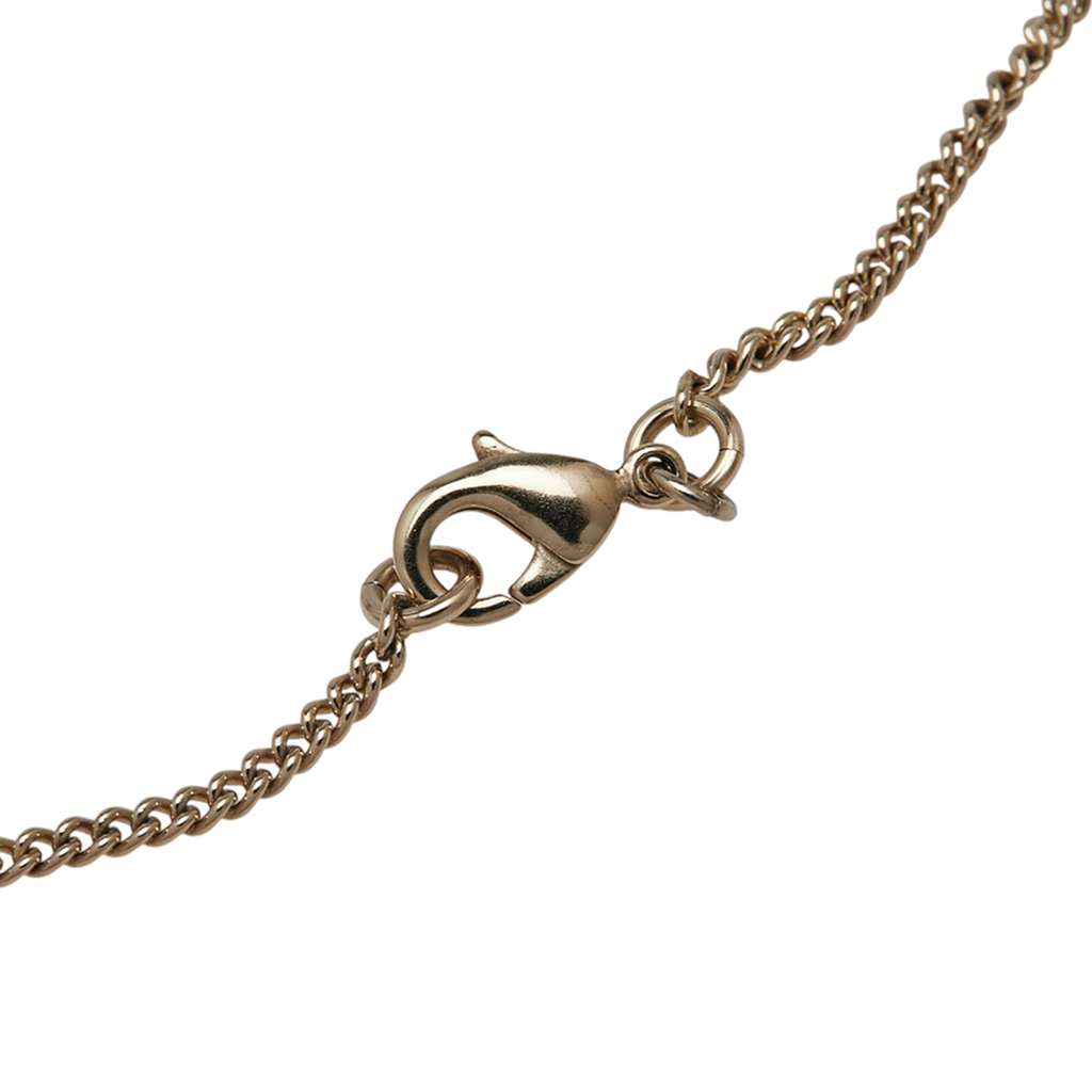 Chanel Gold Plated Resin CC Round Pendant Necklace - Side view