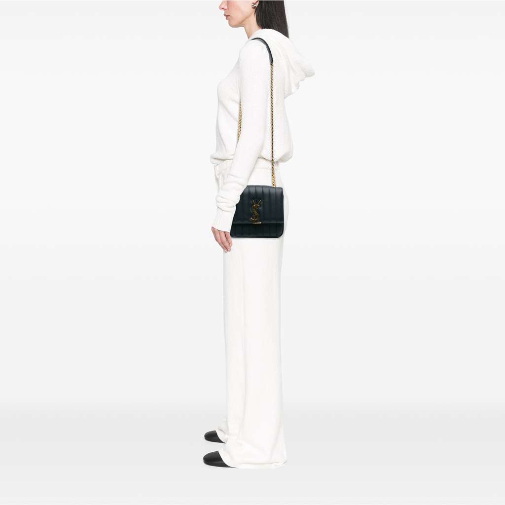 Saint Laurent Medium Lambskin Monogram Vicky Chain Bag - Image 13