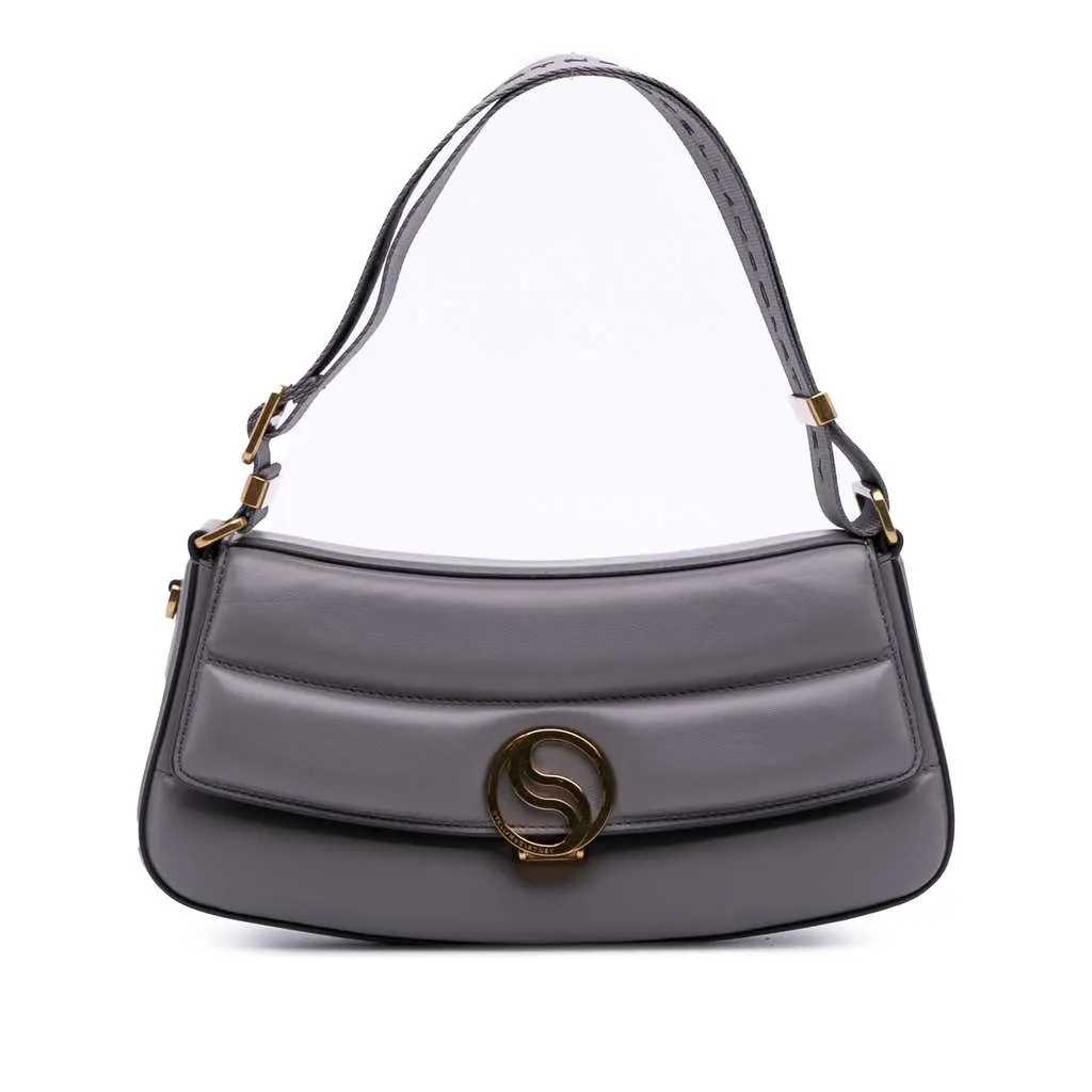 Stella McCartney Alter Mat S Wave Padded Shoulder Bag Grey Polyester Very good - Front View