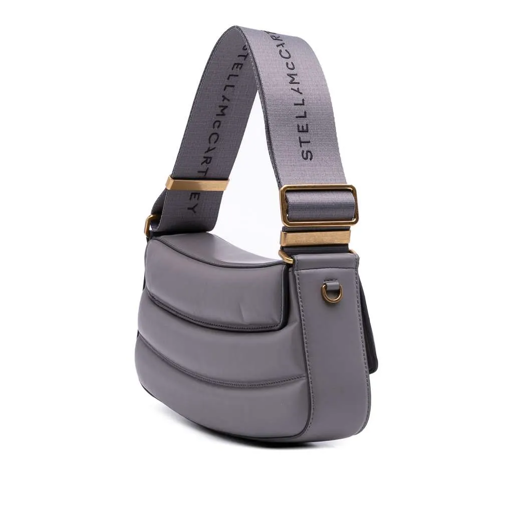 Stella McCartney Alter Mat S Wave Padded Shoulder Bag Grey Polyester Very good - Back View
