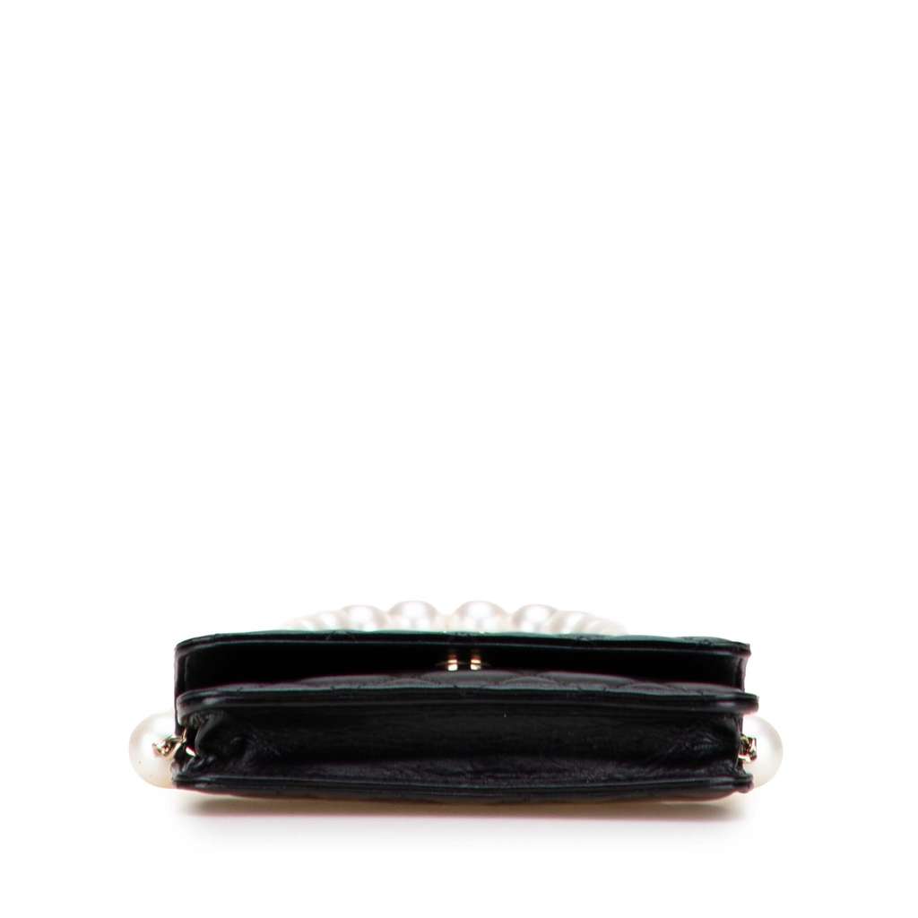 Chanel Quilted Calfskin Maxi Pearls Clutch With Chain - Image 6