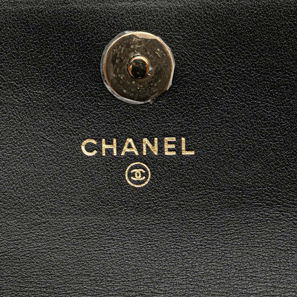 Chanel Quilted Calfskin Maxi Pearls Clutch With Chain - Side view