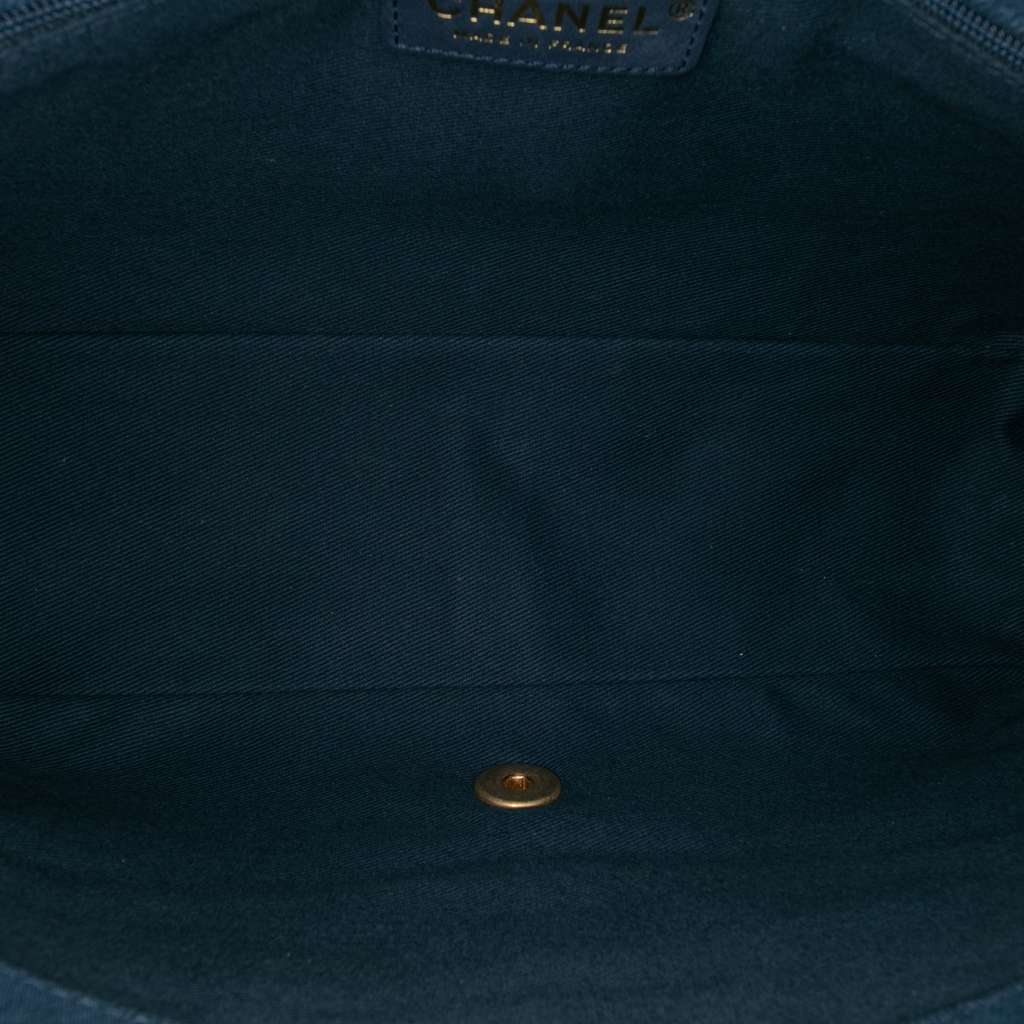 Chanel Jumbo Chevron Denim Fringe Coco Flap - 4