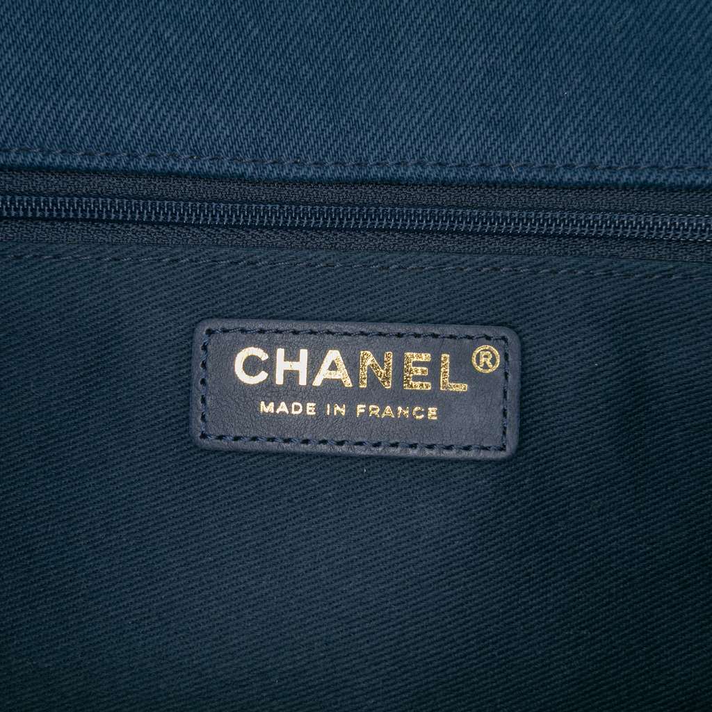 Chanel Jumbo Chevron Denim Fringe Coco Flap - Side view