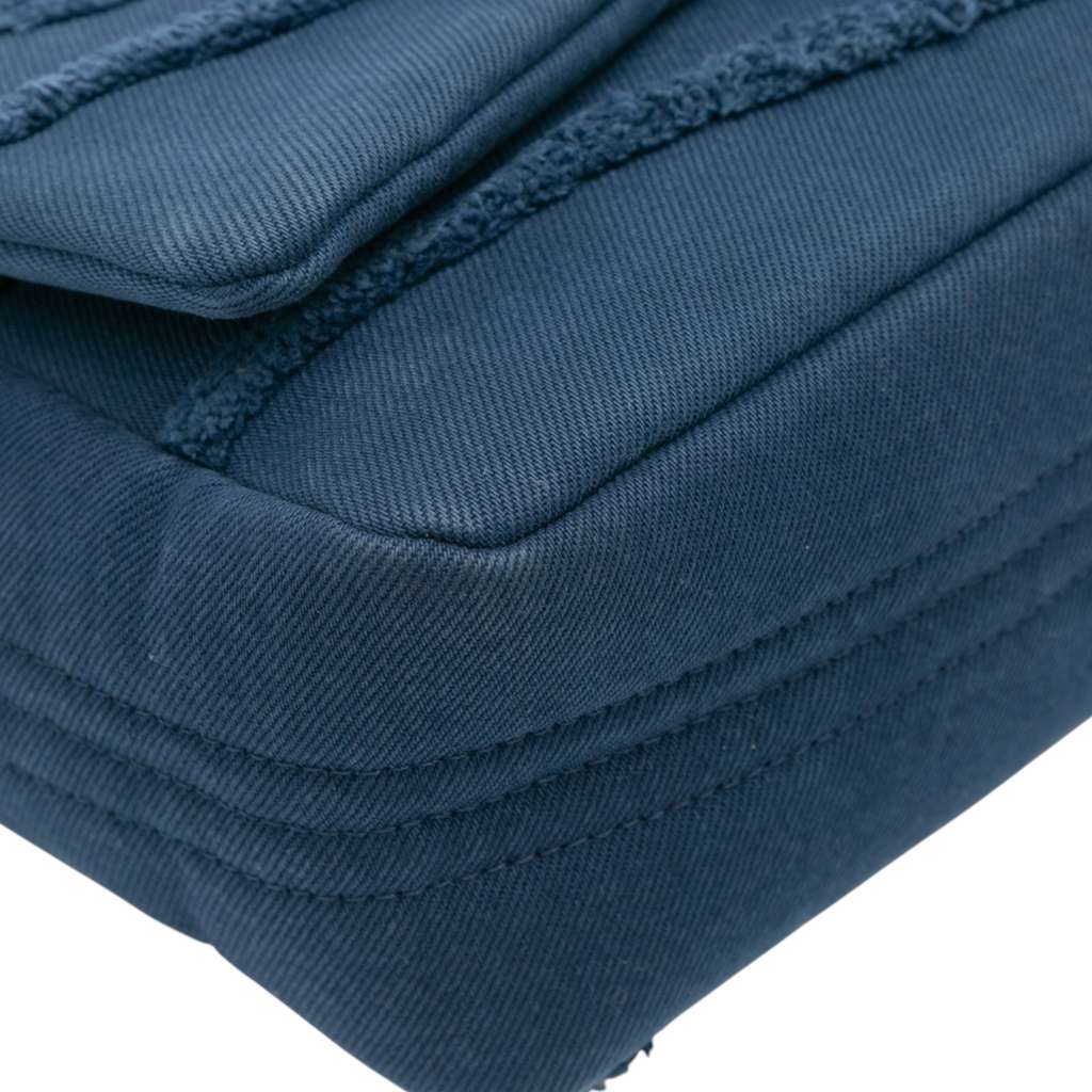 Chanel Jumbo Chevron Denim Fringe Coco Flap - Detail 2