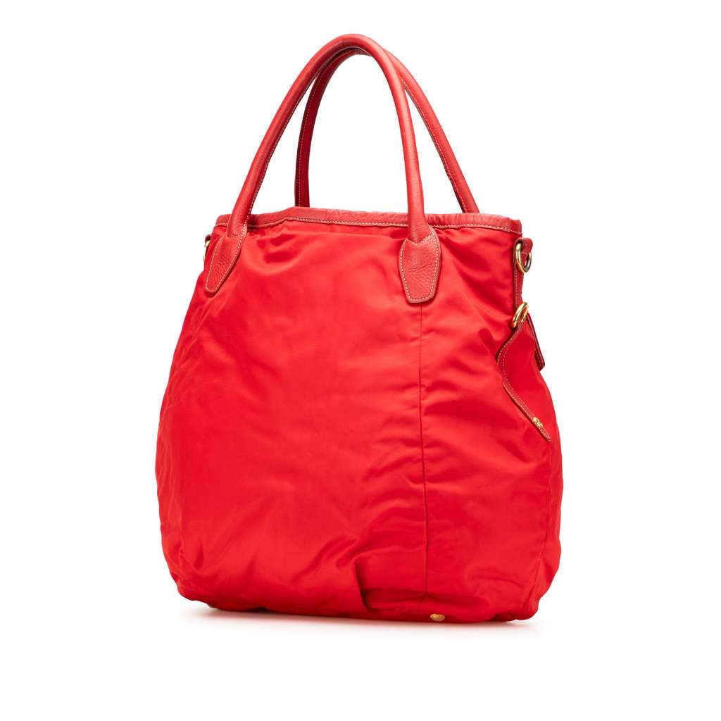 Prada Vitello Daino Trimmed Tessuto Satchel - Back view