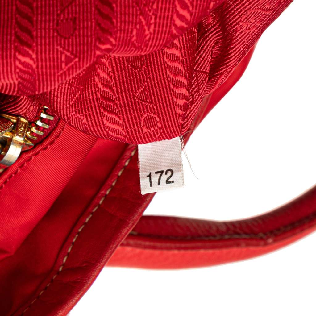 Prada Vitello Daino Trimmed Tessuto Satchel - Image 10