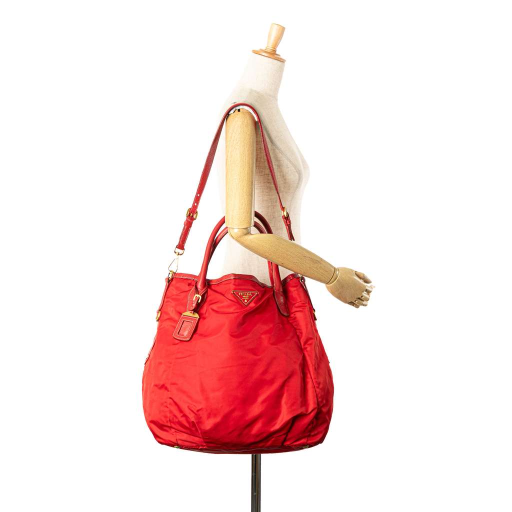 Prada Vitello Daino Trimmed Tessuto Satchel - Image 12