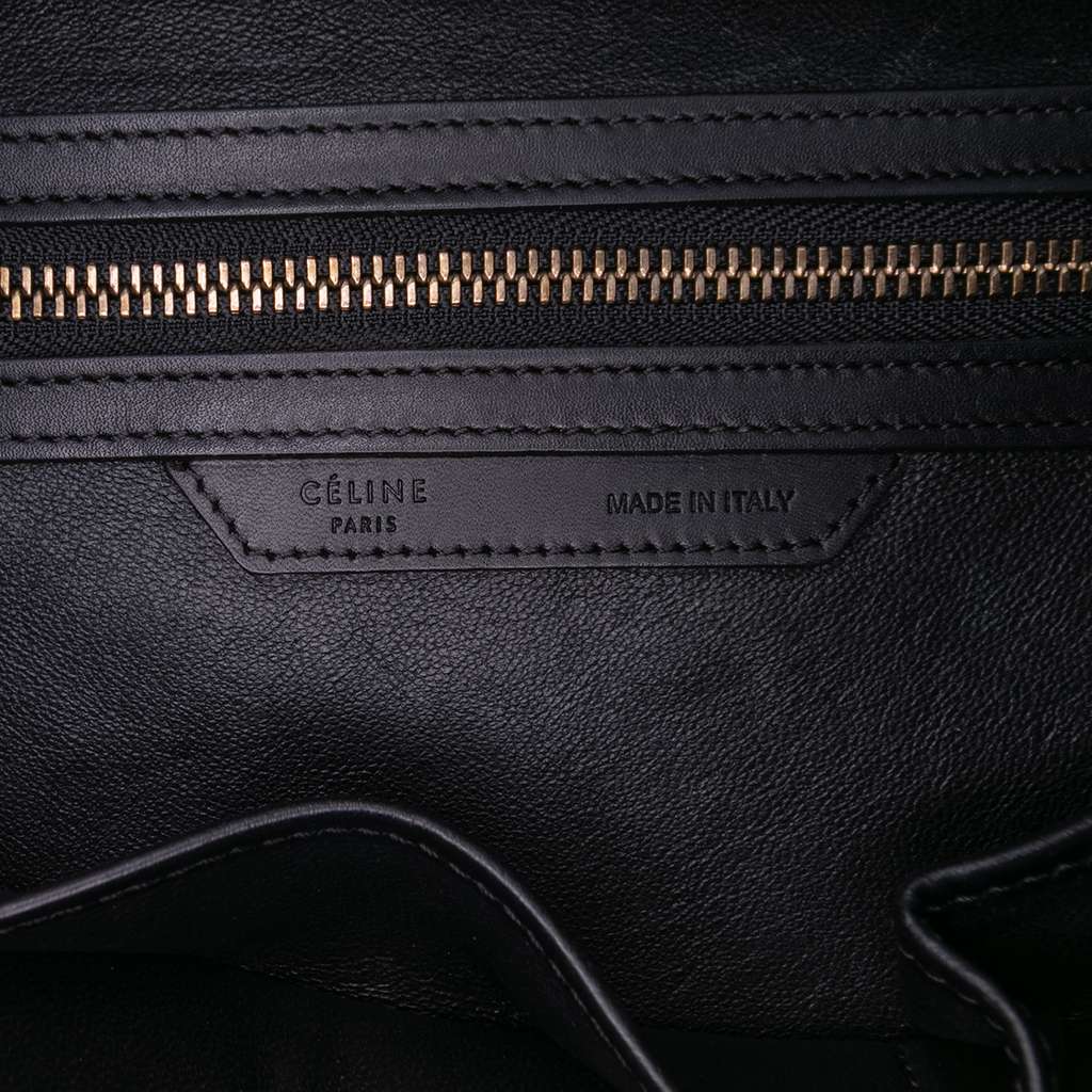 Celine Micro Tricolor Felt Wool and Calfskin Luggage Tote - 5