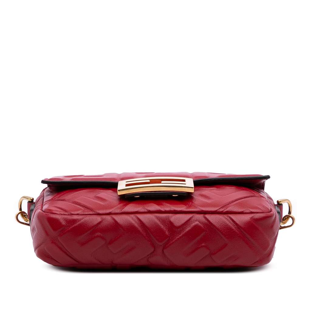 Fendi Mini Zucca Embossed Leather Baguette Satchel - 3