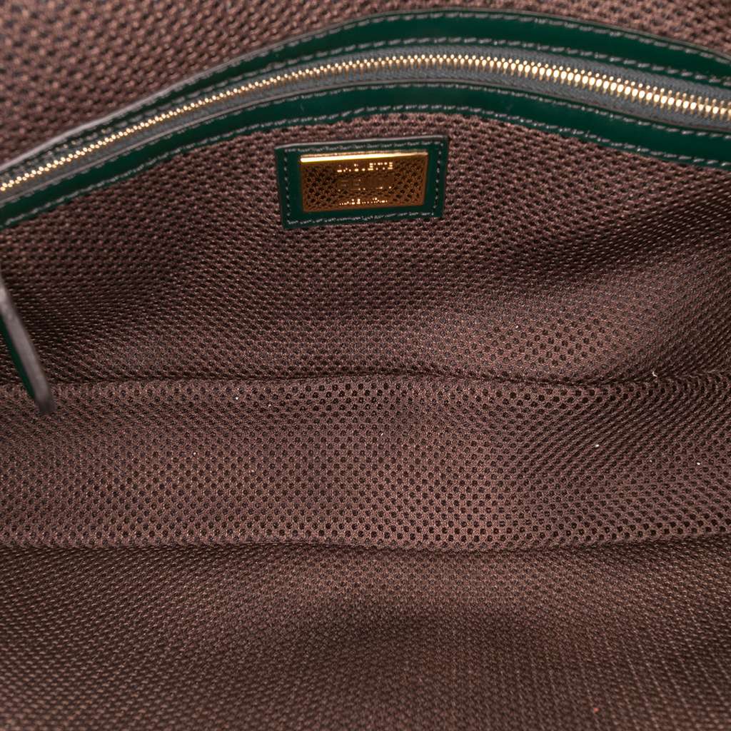Fendi Large Zucca Embossed Patent Baguette Satchel - 4