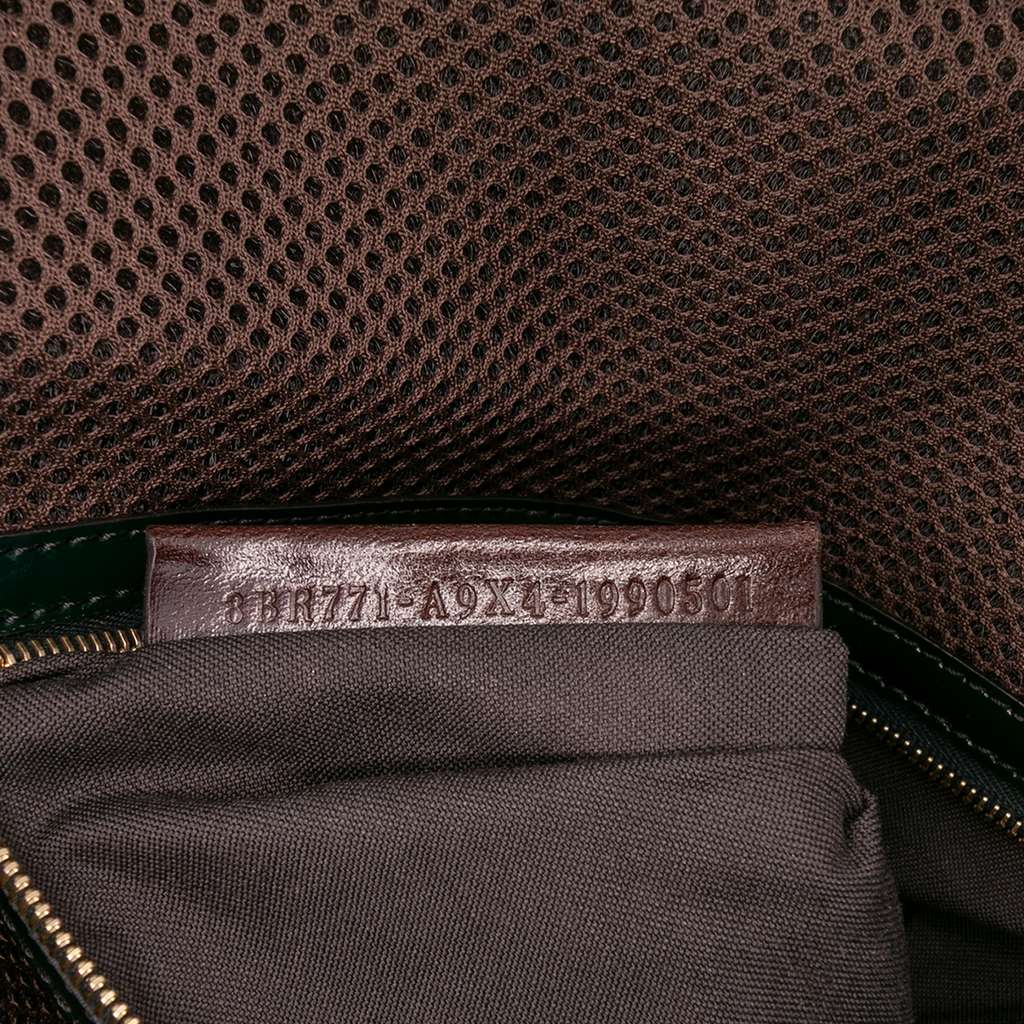 Fendi Large Zucca Embossed Patent Baguette Satchel - Detail 1