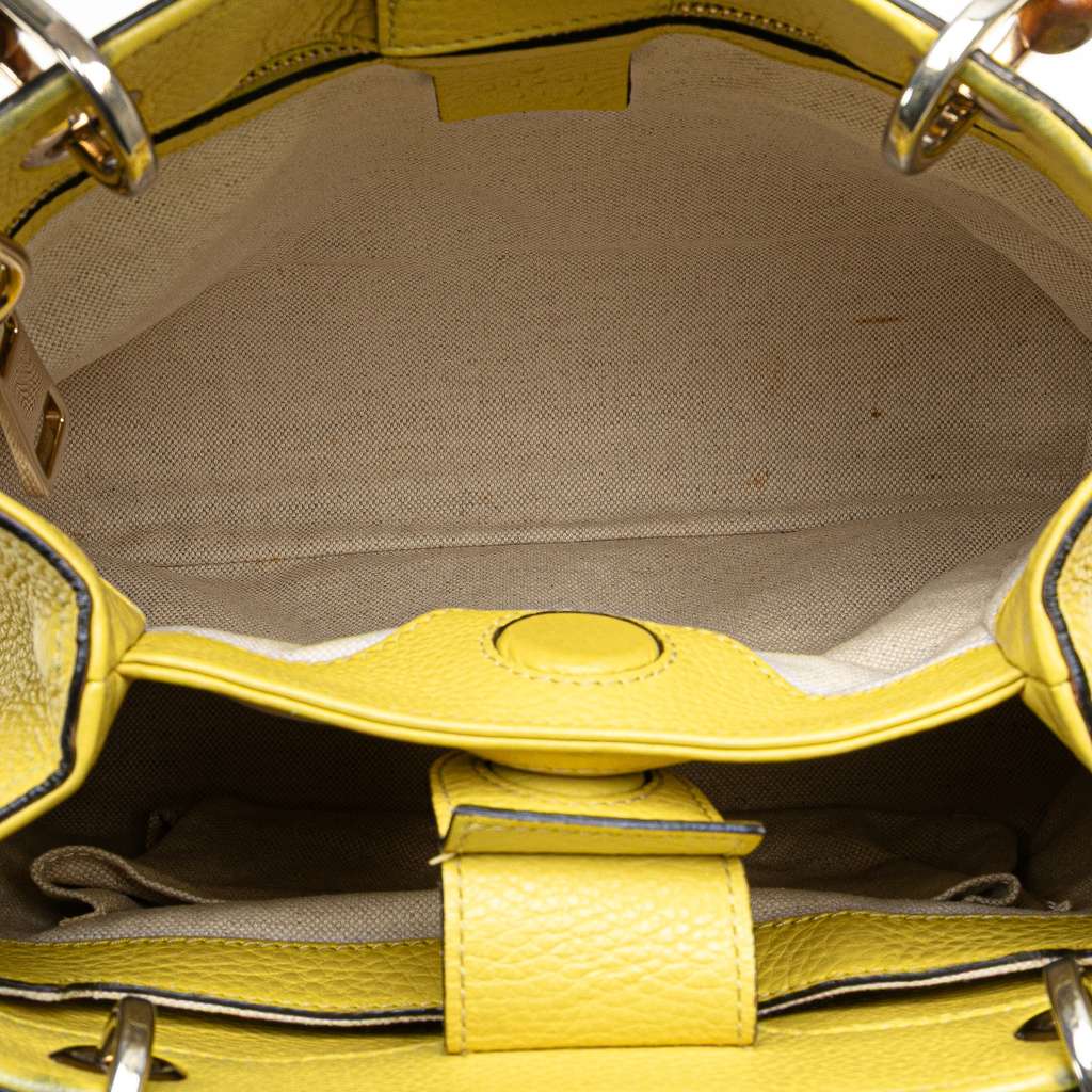 Gucci Small Calfskin Bamboo Shopper Satchel - 5